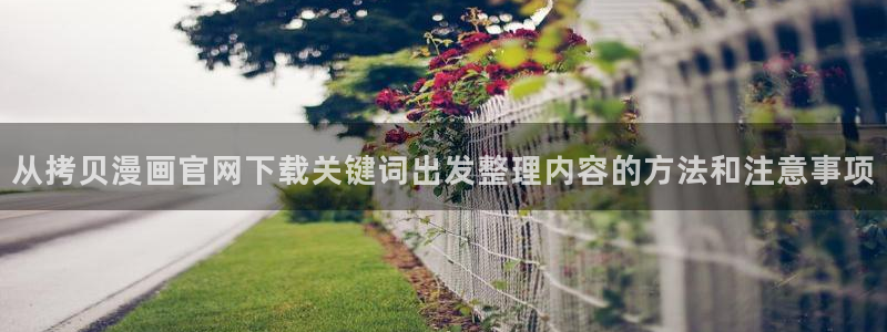 免费漫画日漫：从拷贝漫画官网下载关键词出发整理内容的方法和注意事项
